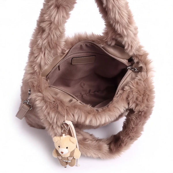 Shopper pelosa in pelliccia sintetica H529, vista dettaglio 5