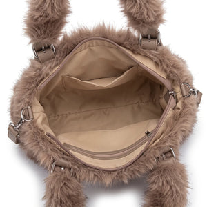 Shopper pelosa in pelliccia sintetica H529, interno