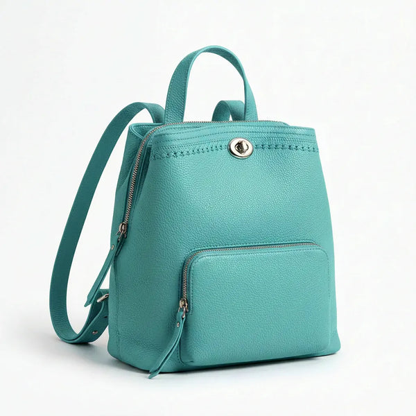Tommassini - Zaino eco pelle multi tasche donna zainetto passeggio comodo moda pera