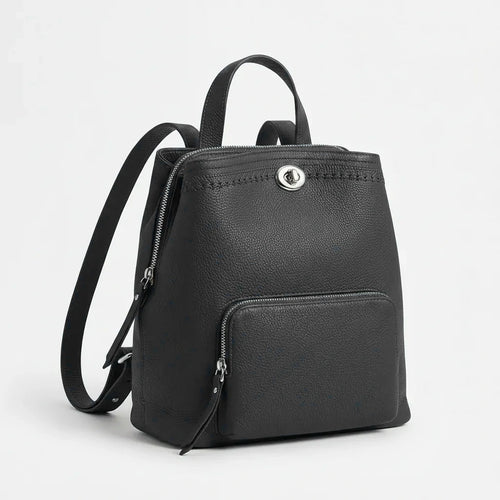 Tommassini - Zaino eco pelle multi tasche donna zainetto passeggio comodo moda pera