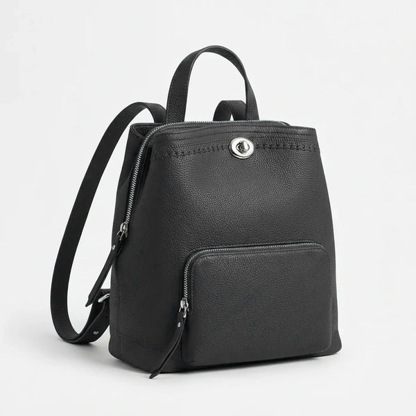Tommassini - Zaino eco pelle multi tasche donna zainetto passeggio comodo moda pera
