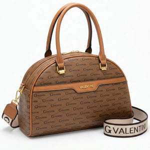 Valentini Gino - Borsa Donna grande tote bag Casual fantasia logata logo bauletto rigido