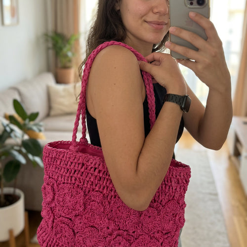 La Fiorente - Borsa firmata Gyoiamea a paglia ricamato shopping bag leggera