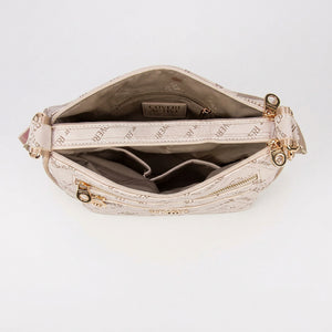 Borsa firmata COVERI ACTIVE zip cerniere logata tracolla donna logo zip tracolla fantasia farfalle
