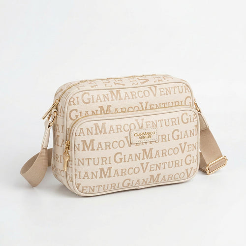 Borsa firmata Gian Marco Venturi 3 zip cerniere logata tracolla donna logo zip tracolla fantasia multi tasche