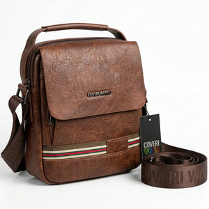 Borsello uomo Coveri world a tracolla con righe e patta