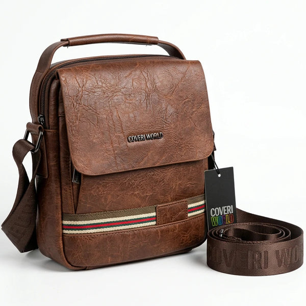 Borsello uomo Coveri world a tracolla con righe e patta