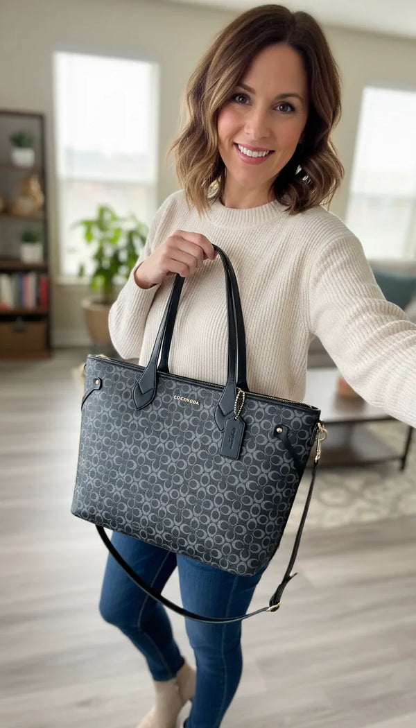 Coconuda - Borsa shopping spalla simil pelle fantasia Logata