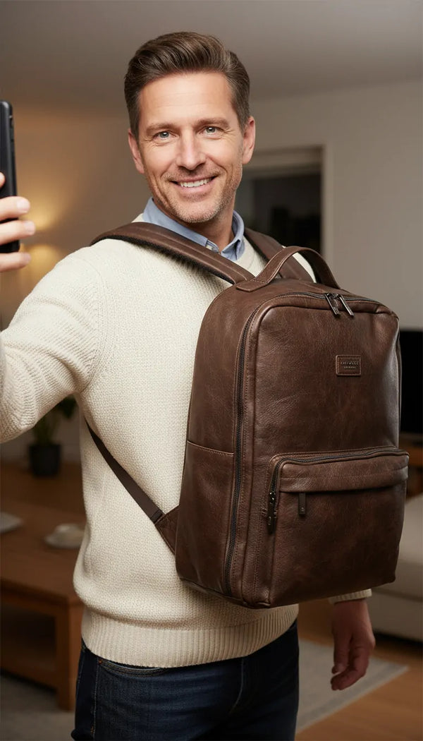 Zaino firmato NAZARENO GABRIELLI uomo grande viaggio lavoro porta documenti notebook tablet