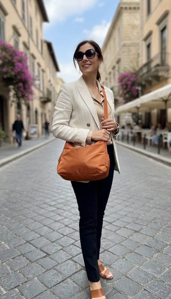 Scurau - Borsa firmata Gyoiamea a X 5 zip Tracolla Donna in Nylon Multitasche