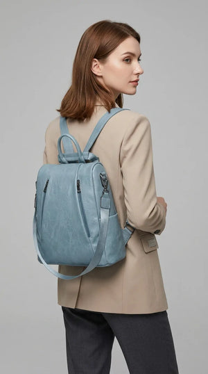 DUDLIN - borsa zaino 2in1 eco pelle venata TRASFORMABILE donna cuoio casual passeggio