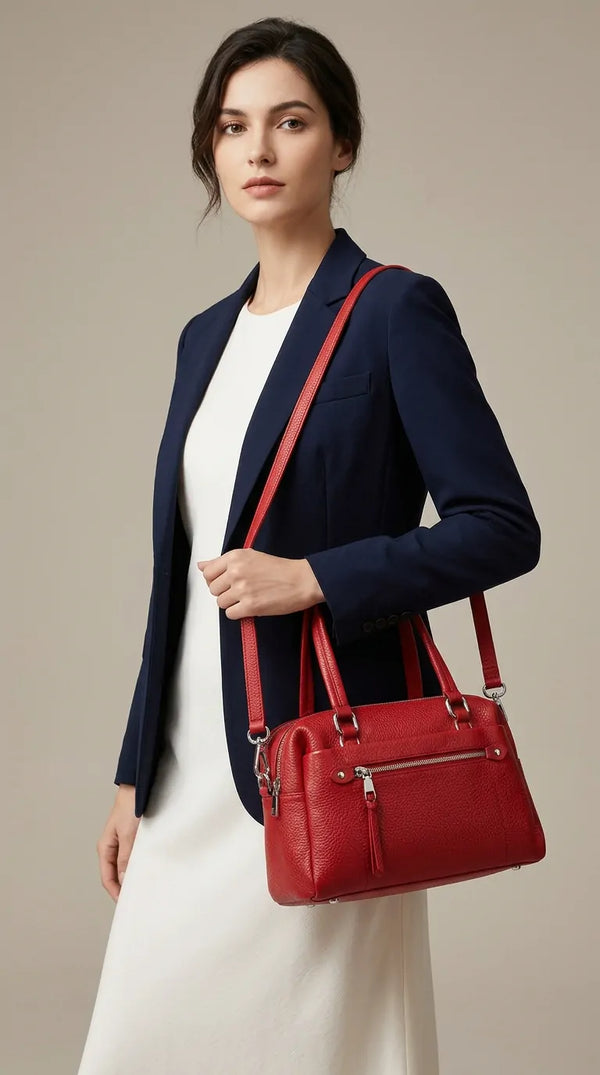 DUDLIN - Borsa donna bauletto a tracolla con multi tasche spalla elegante sportiva