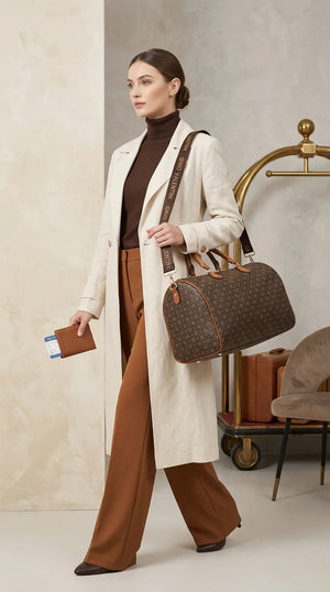 Valentini Gino - Borsa Donna borsone logato fantasia logo viaggio passeggio bauletto baule grande