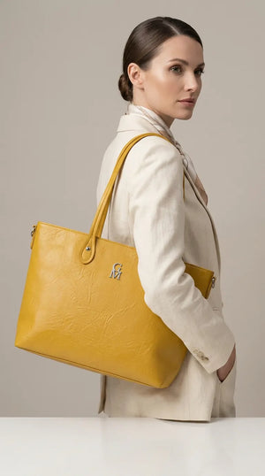 Big - Borsa firmata GYOIAMEA shopping spalla donna grande simil pelle venata