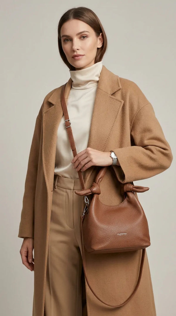 Valentini Gino - Borsa spalla nuova Donna tote bag piccola borsetta passeggio con nodi manici