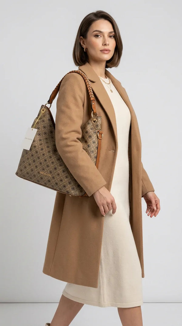 Valentini Gino - Borsa Donna sacco grande Hobo Casual mono manico fantasia logata