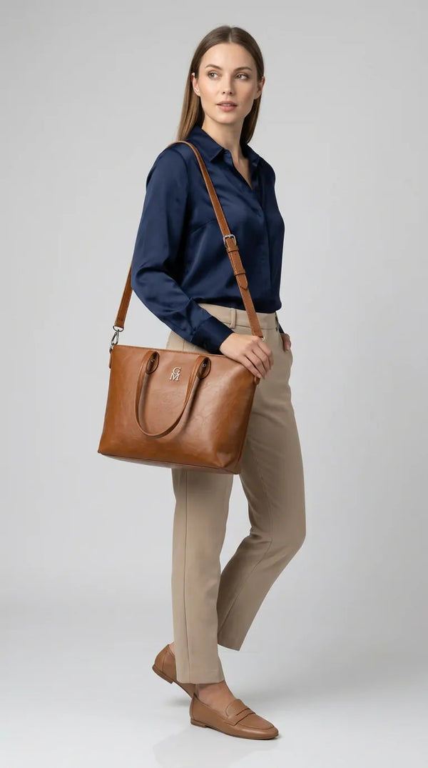Big - Borsa firmata GYOIAMEA shopping spalla donna grande simil pelle venata