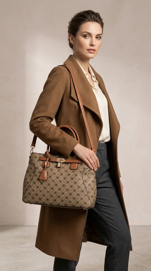Valentini Gino - Borsa Donna sacco grande tote bag Casual fantasia logata logo bauletto lucchetto