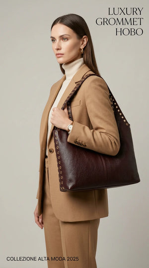 PODRI - Borsa a Spalla Donna simil Pelle Morbida Borsa hobo sacco borchie