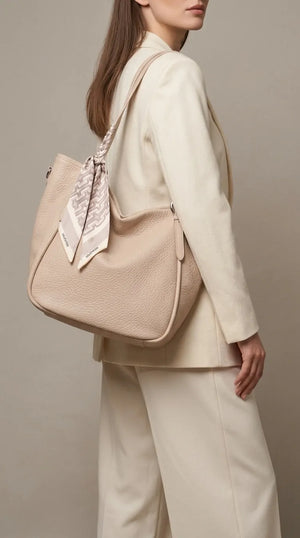 Valentini Gino - Borsa spalla nuova Donna shopping morbida spalla con foulard e tracolla simil pelle