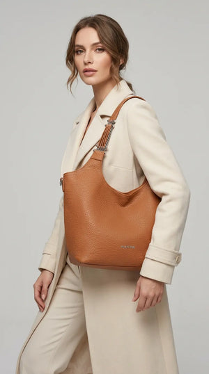 Valentini Gino - Borsa spalla nuova Donna hobo bag sacco secchio con catena mono manico spalla e tracolla (Copia)