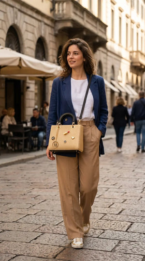 Iconica - Borsa bauletto spalla paglia effetto raffia sintetica tracolla simil pelle