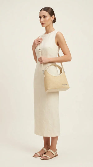 Sweet Years - Borsa mezzaluna hobo spalla paglia effetto raffia sintetica intrecciata simil pelle