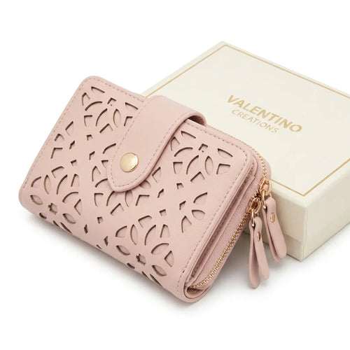Valentino Creations - portafoglio firmato donna con scatole porta carte donna novità simil pelle idea regalo forato