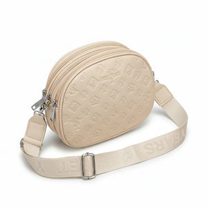 Sweet Years - Borsa multitasche firmata capiente giornaliera borsetta 3 zip 2026 simil pelle pressata logata logo 3d