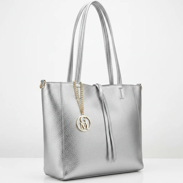 La Tote bag - Borsa 2in1 firmata GYOIAMEA shopping con pochette spalla donna grande simil pelle venata