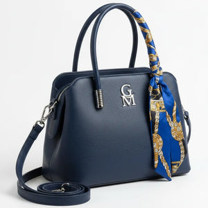 Nichitta - Borsa firmata GYOIAMEA borsetta bauletto con foulard tracolla a mani donna grande simil pelle venata
