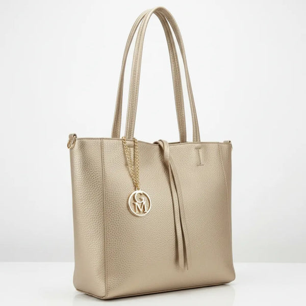 La Tote bag - Borsa 2in1 firmata GYOIAMEA shopping con pochette spalla donna grande simil pelle venata