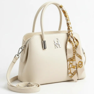 Nichitta - Borsa firmata GYOIAMEA borsetta bauletto con foulard tracolla a mani donna grande simil pelle venata