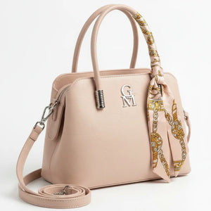 Nichitta - Borsa firmata GYOIAMEA borsetta bauletto con foulard tracolla a mani donna grande simil pelle venata