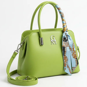 Nichitta - Borsa firmata GYOIAMEA borsetta bauletto con foulard tracolla a mani donna grande simil pelle venata