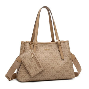 Coconuda - Borsa + portamonete shopping spalla simil pelle fantasia Logata tote bag tracolla