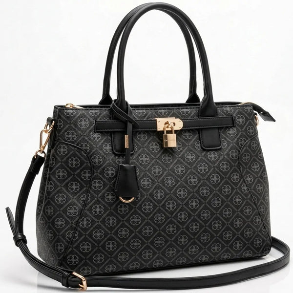 Valentini Gino - Borsa Donna sacco grande tote bag Casual fantasia logata logo bauletto lucchetto