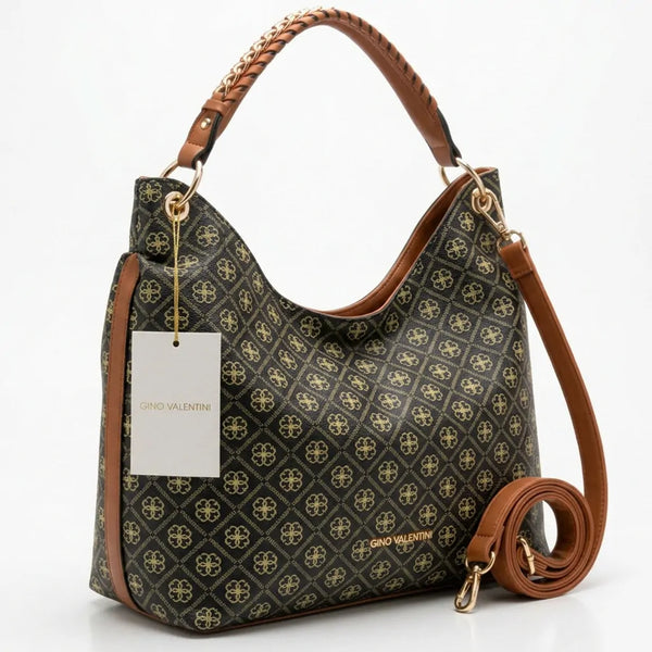 Valentini Gino - Borsa Donna sacco grande Hobo Casual mono manico fantasia logata