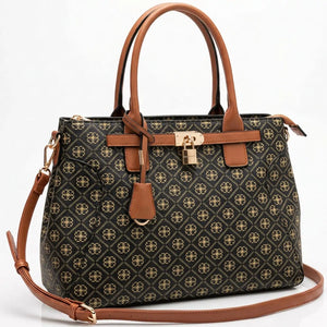 Valentini Gino - Borsa Donna sacco grande tote bag Casual fantasia logata logo bauletto lucchetto