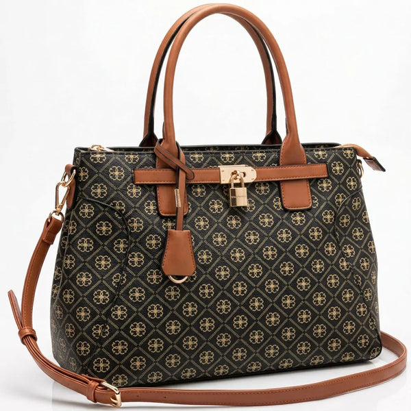 Valentini Gino - Borsa Donna sacco grande tote bag Casual fantasia logata logo bauletto lucchetto
