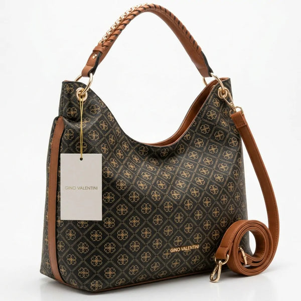 Valentini Gino - Borsa Donna sacco grande Hobo Casual mono manico fantasia logata