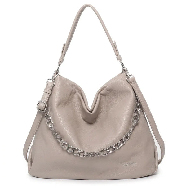 Valentini Gino - Borsa spalla nuova Donna hobo bag sacco secchio con catena mono manico spalla e tracolla