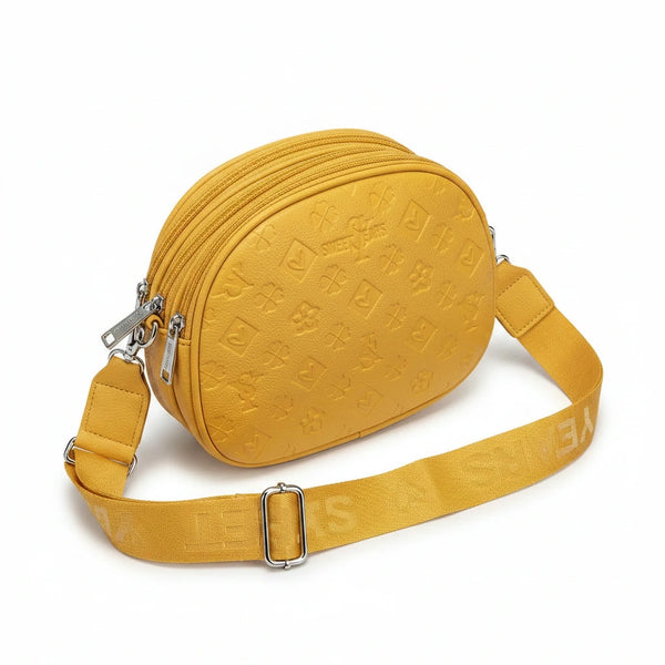 Sweet Years - Borsa multitasche firmata capiente giornaliera borsetta 3 zip 2026 simil pelle pressata logata logo 3d