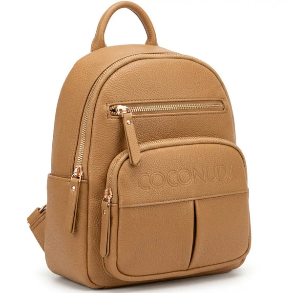 COCONUDA - zaino donna pelle cuoio spalla casual passeggio zainetto logo 3d