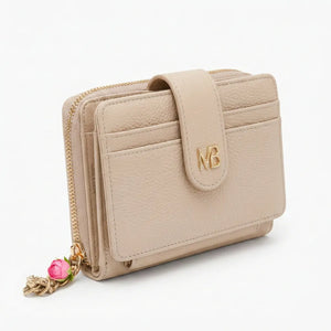 Mariella Burani  - portafoglio trifold portamonete firmato donna con scatola porta carte donna novità simil pelle zip (Copia)