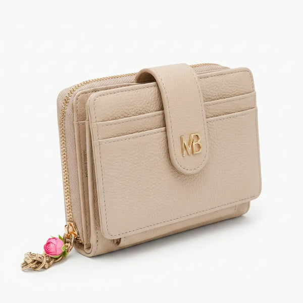 Mariella Burani  - portafoglio trifold portamonete firmato donna con scatola porta carte donna novità simil pelle zip (Copia)