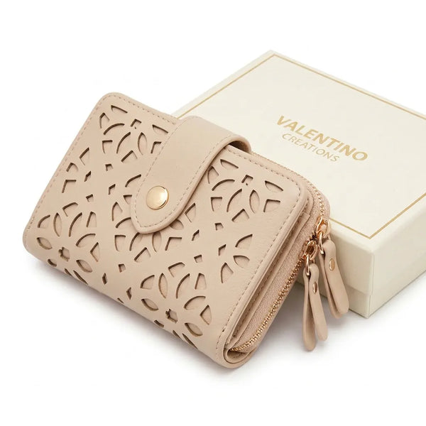 Valentino Creations - portafoglio firmato donna con scatole porta carte donna novità simil pelle idea regalo forato