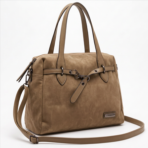 CHARRO - Borsa a Spalla Donna simil Pelle bauletto effetto opaco camoscio con tracolla scamosciata
