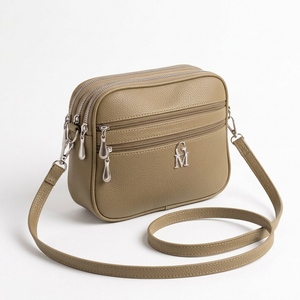 La Catalana - Borsa borsetta donna a tracolla firmata gyoiamea nuova 3 tasche zip