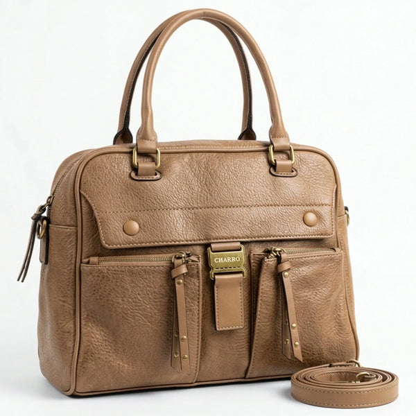 CHARRO - Borsa a Spalla Donna simil Pelle bauletto 2 tasche frontali tracolla